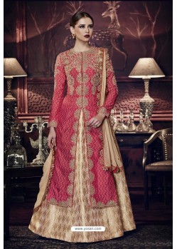 Rani Pink Heavy Embroidered Designer Wedding Suit