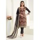 Black Real Georgette Designer Straight Suit