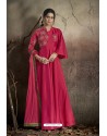 Rani Pink Party Wear Readymade Soft Tapeta Silk Gown
