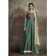 Olive Green Party Wear Readymade Soft Tapeta Silk Gown
