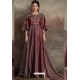 Coffee Brown Party Wear Readymade Soft Tapeta Silk Gown