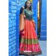 Light Red And Teal Heavy Designer Wear Lehenga Choli