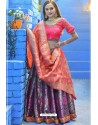 Deep Wine And Rani Heavy Designer Wear Lehenga Choli