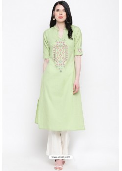 Sea Green Readymade Casual Wear Kurti