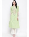 Sea Green Readymade Casual Wear Kurti