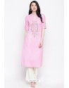 Pink Readymade Casual Wear Kurti