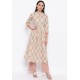 Light Beige Readymade Casual Wear Kurti