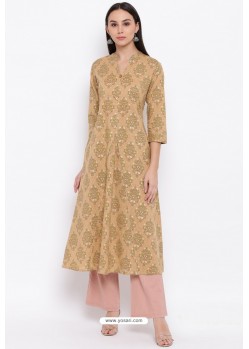 Beige Readymade Casual Wear Kurti