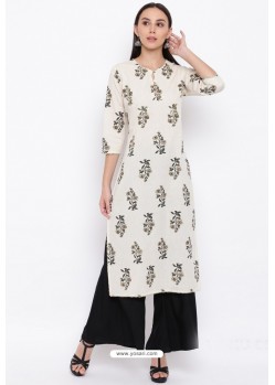 Off White Readymade Casual Wear Kurti