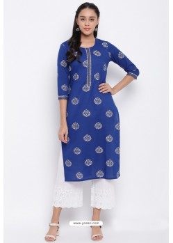 Royal Blue Readymade Casual Wear Kurti