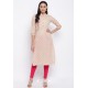 Cream Readymade Casual Wear Kurti