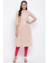 Cream Readymade Casual Wear Kurti