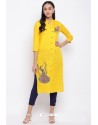 Yellow Readymade Casual Wear Kurti