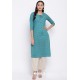 Aqua Blue Readymade Casual Wear Kurti