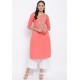 Peach Readymade Casual Wear Kurti