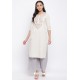 Off White Readymade Casual Wear Kurti