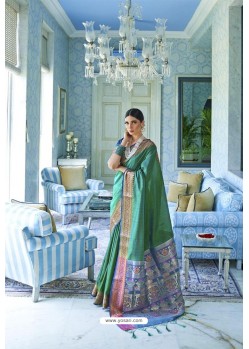 Jade Green Latest Designer Classic Silk Saree