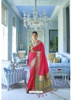 Rani Pink Latest Designer Classic Silk Saree