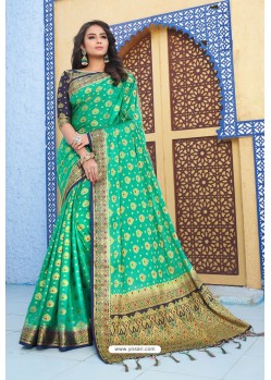 Jade Green Latest Designer Weaving Silk Saree