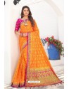 Orange Latest Designer Weaving Silk Saree