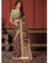 Maroon Banarasi Silk Heavy Designer Saree