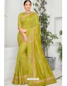 Green Silk Designer Embroidered Saree