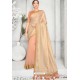 Beige Summer Silk Designer Embroidered Saree