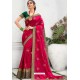 Rani Pink Silk Designer Embroidered Saree