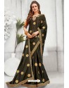 Mehendi Silk Designer Embroidered Saree