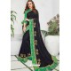 Navy Blue Silk Designer Embroidered Saree