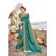 Teal Heavy Designer Burfi Silk Saree