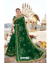 Dark Green Heavy Designer Burfi Silk Saree