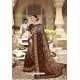 Brown Heavy Designer Burfi Silk Saree