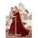 Maroon Heavy Designer Burfi Silk Saree