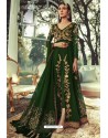 Dark Green Designer Georgette Heavy Embroidered Suit