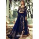 Royal Blue Designer Georgette Heavy Embroidered Suit