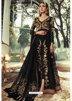 Black Designer Georgette Heavy Embroidered Suit