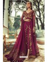 Rani Pink Designer Georgette Heavy Embroidered Suit