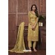 Yellow Heavy Thread Embroidered Designer Suit