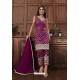 Violet Heavy Thread Embroidered Designer Suit