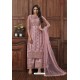 Pink Heavy Thread Embroidered Designer Suit