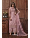 Pink Heavy Thread Embroidered Designer Suit