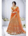 Orange Heavy Designer Wedding Wear Bridal Lehenga Choli