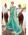 Green Traditional Wear Satin Lycra Designer Saree