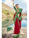 Maroon Georgette Silk Heavy Worked Designer Saree