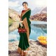 Dark Green Georgette Silk Heavy Worked Designer Saree