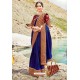 Royal Blue Georgette Silk Heavy Worked Designer Saree