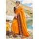 Yellow Georgette Silk Heavy Worked Designer Saree