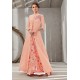 Peach Poly Organdy Latest Party Wear Gown