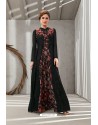 Black Poly Organdy Latest Party Wear Gown